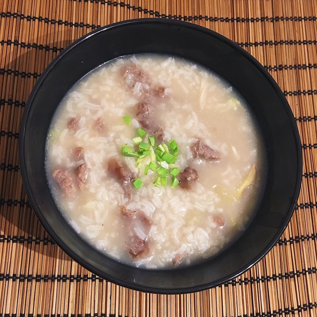 tukine做的广式生菜丝牛肉粥
