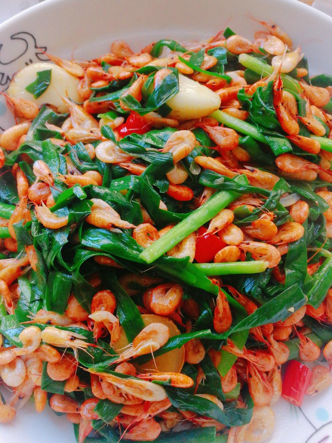 韭菜炒河虾
