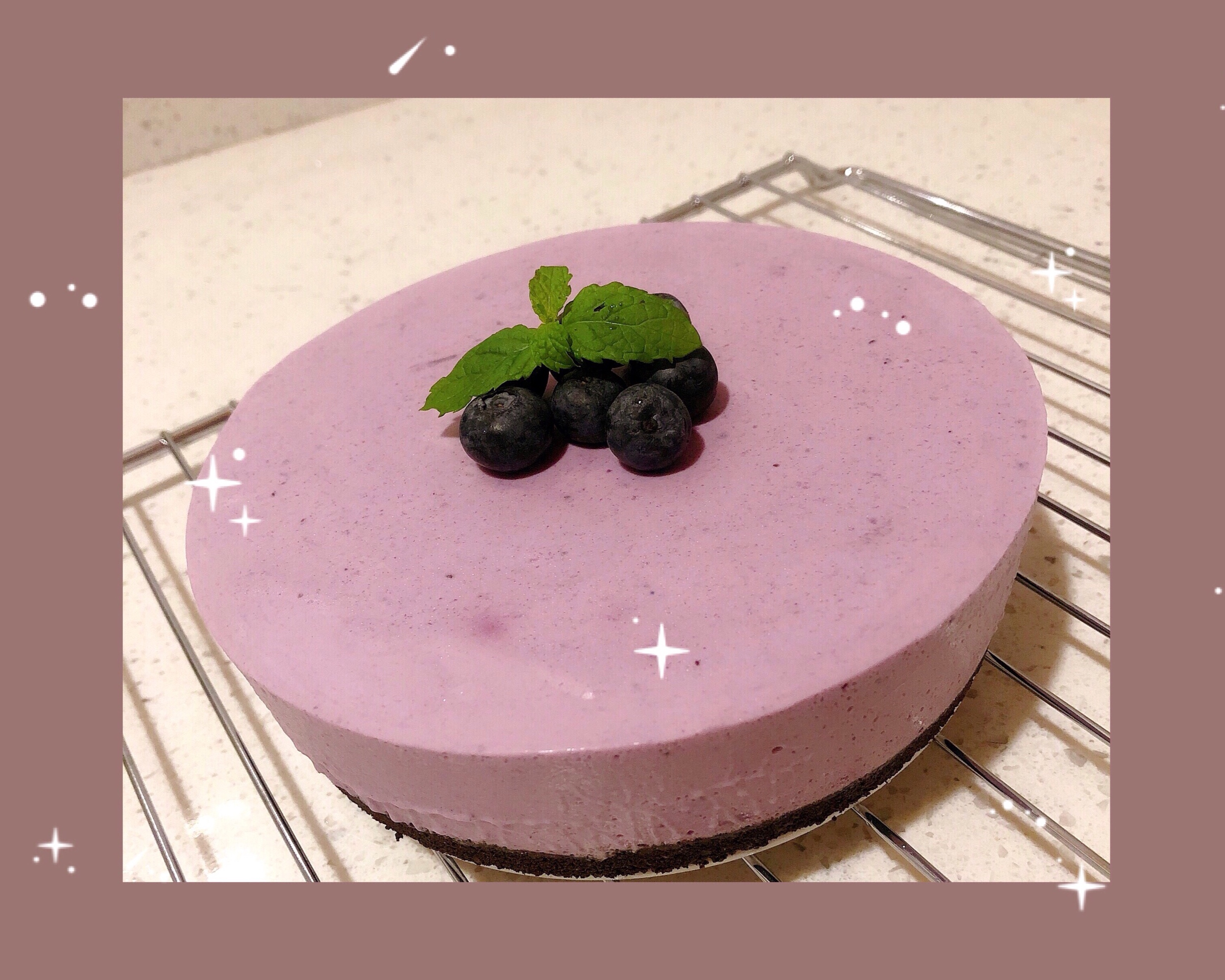 新手一次成功的蓝莓慕斯蛋糕(无奶油奶酪6寸)