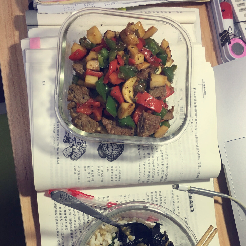 黑椒杏鲍菇牛肉粒