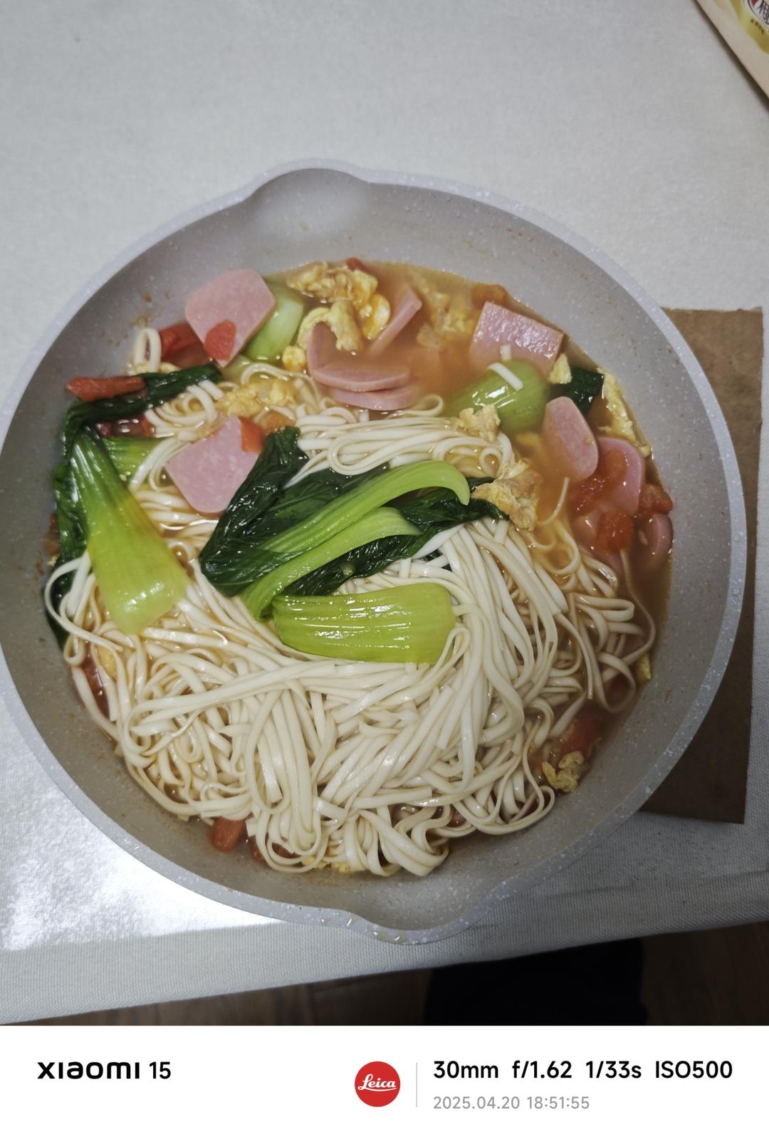 西红柿鸡蛋青菜面