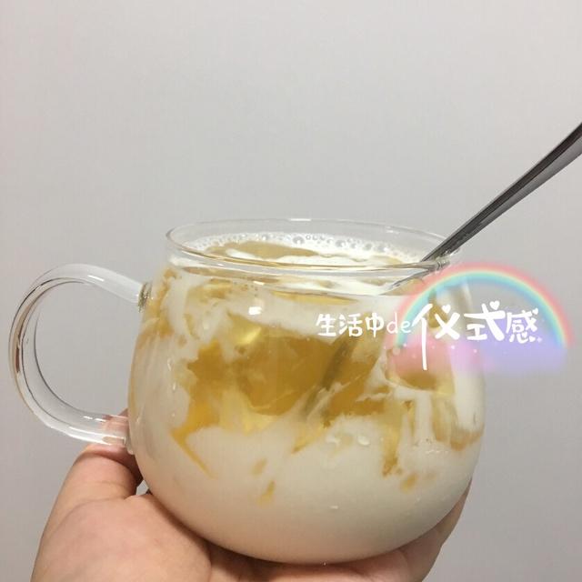 白桃乌龙茶冻&茶冻撞奶【冰粉籽版】