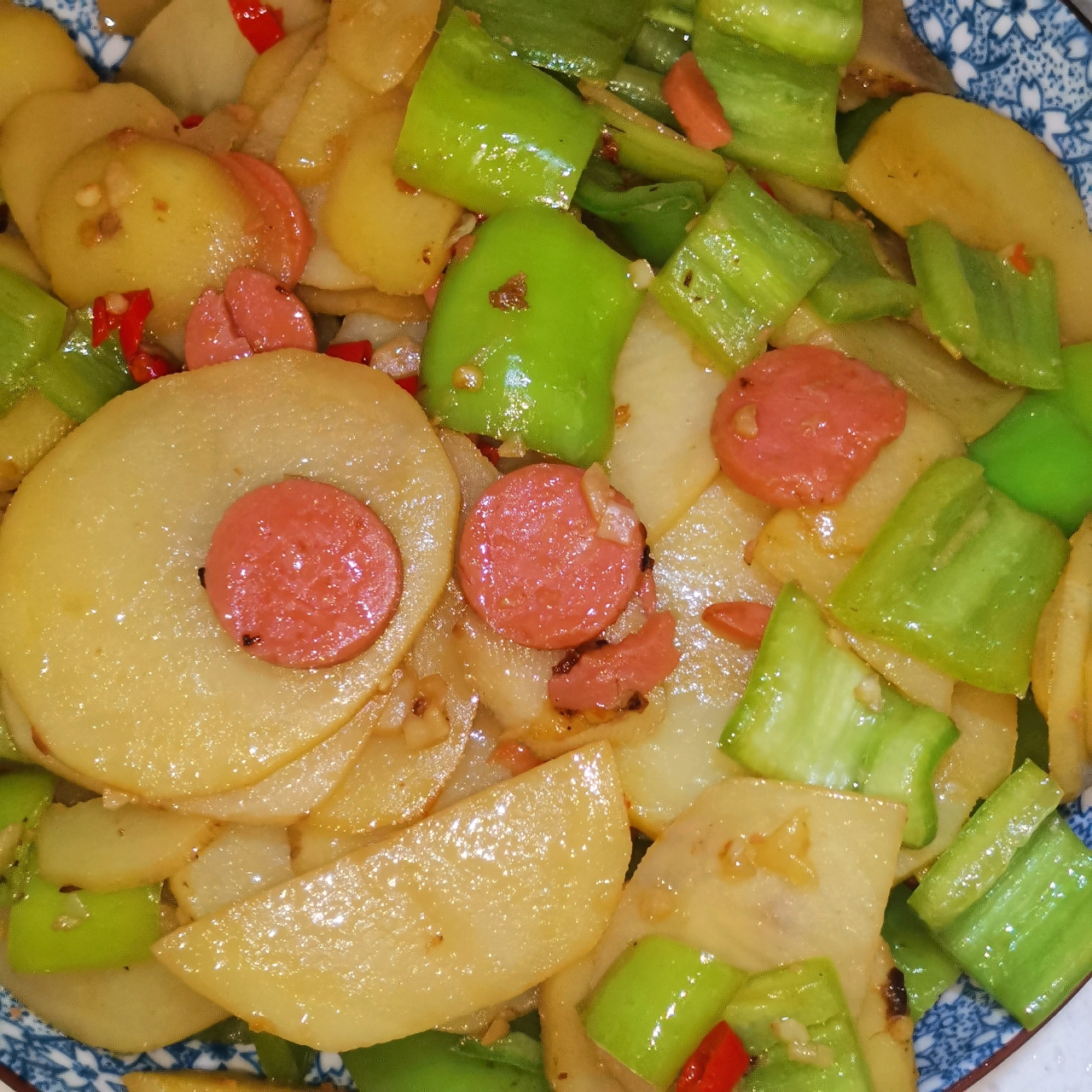 青椒炒土豆火腿