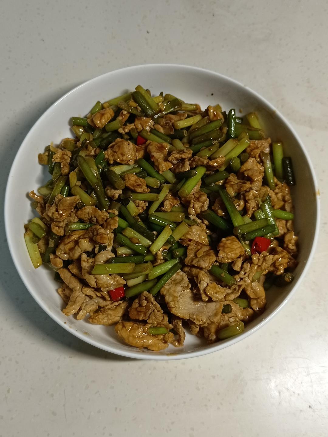蒜苔炒肉末，三碗米饭都不够吃