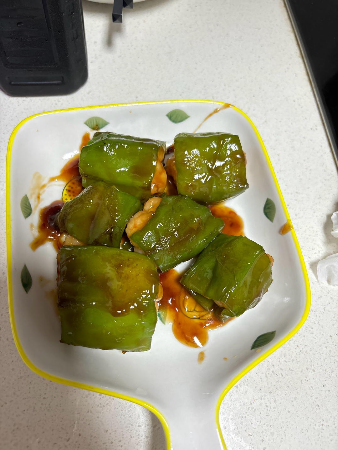 超下饭的青椒酿虾滑