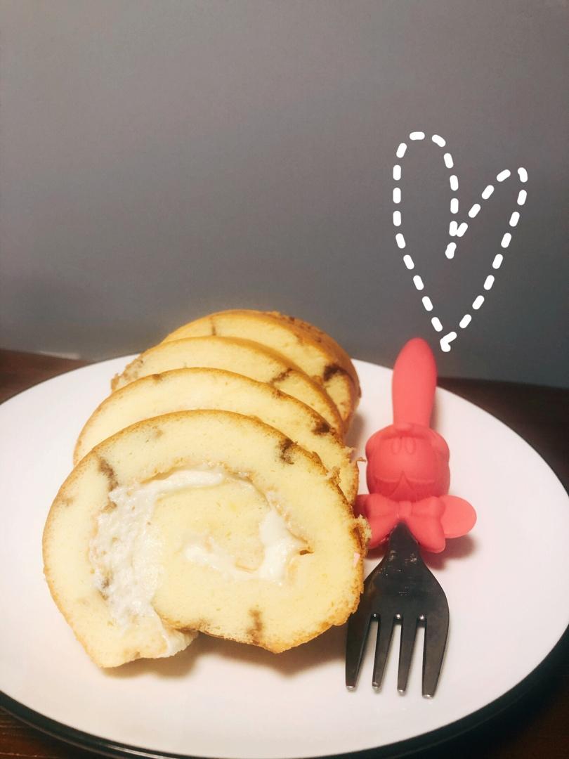 拉花 奶油 蛋糕卷