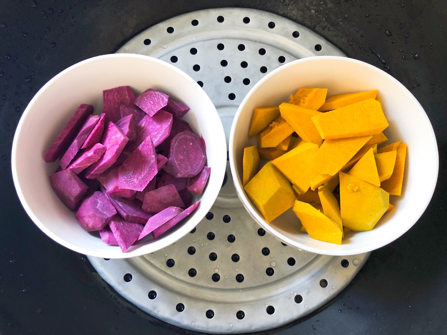 无糖少油南瓜紫薯饼❗️糯叽叽，好吃到爆❗️❗️的做法 步骤1