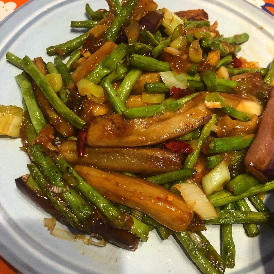 下饭好搭档—茄子炒豆角