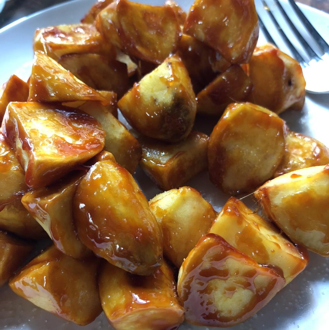 家常菜 拔丝地瓜 djsoya做的拔丝地瓜 赞 黄壤地瓜,绵白糖,花生油