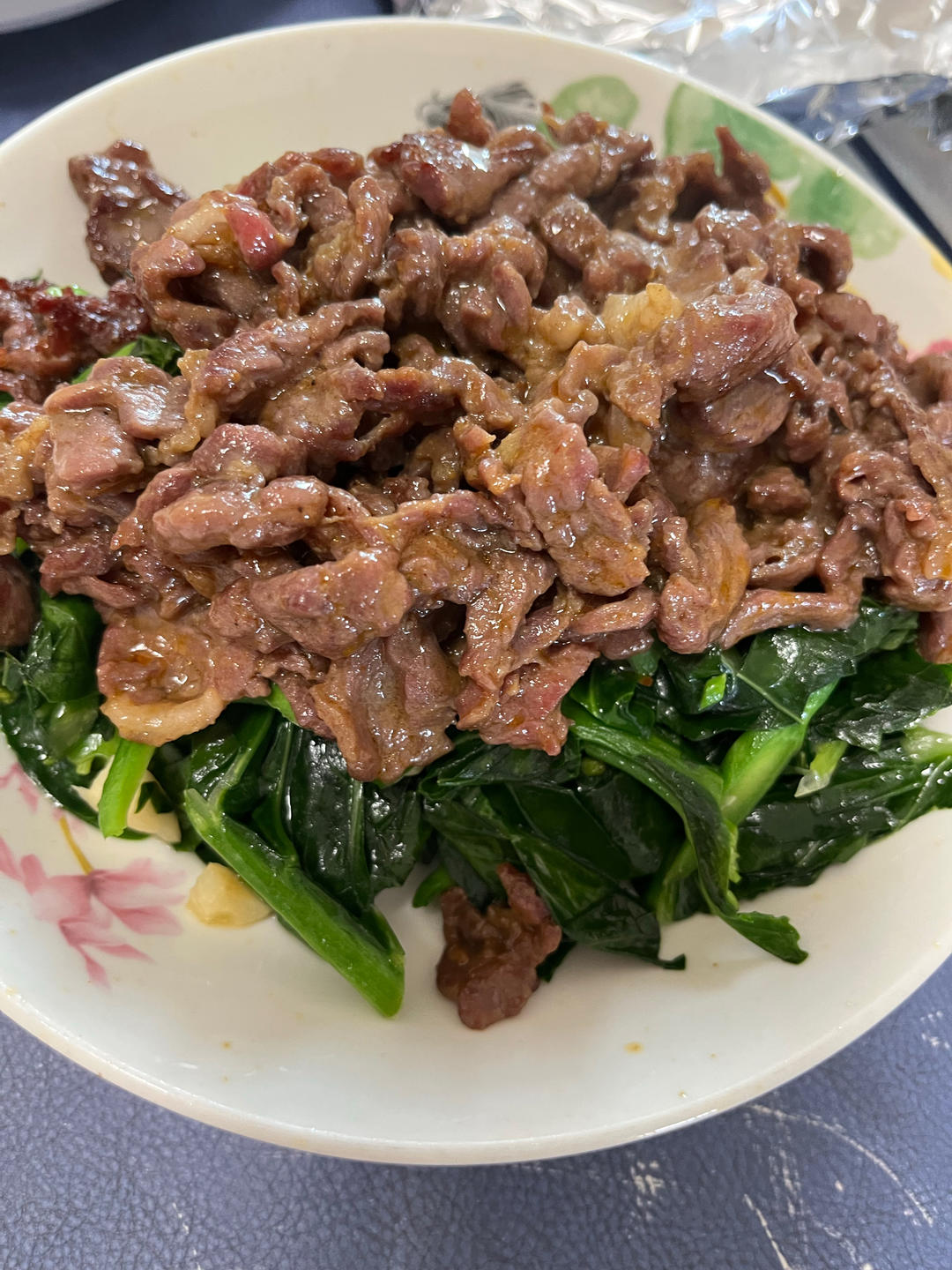 沙茶牛肉炒芥兰