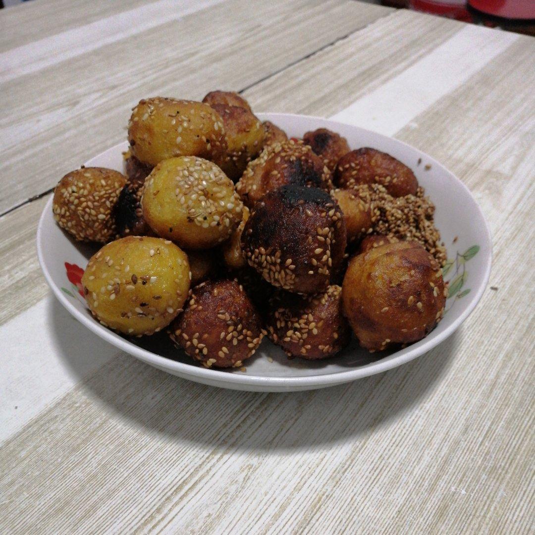 南瓜糯米粉空心麻球