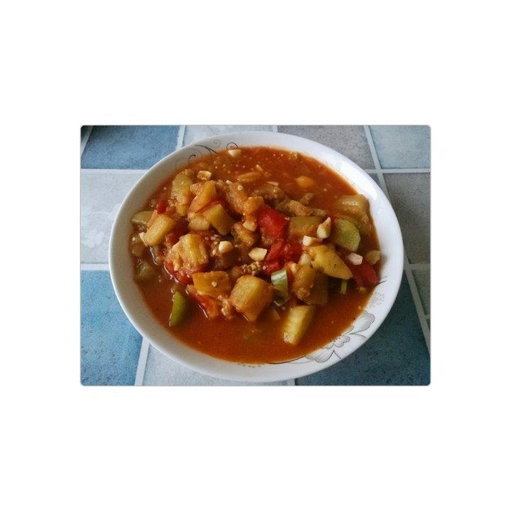 西红柿尖椒炒茄子
