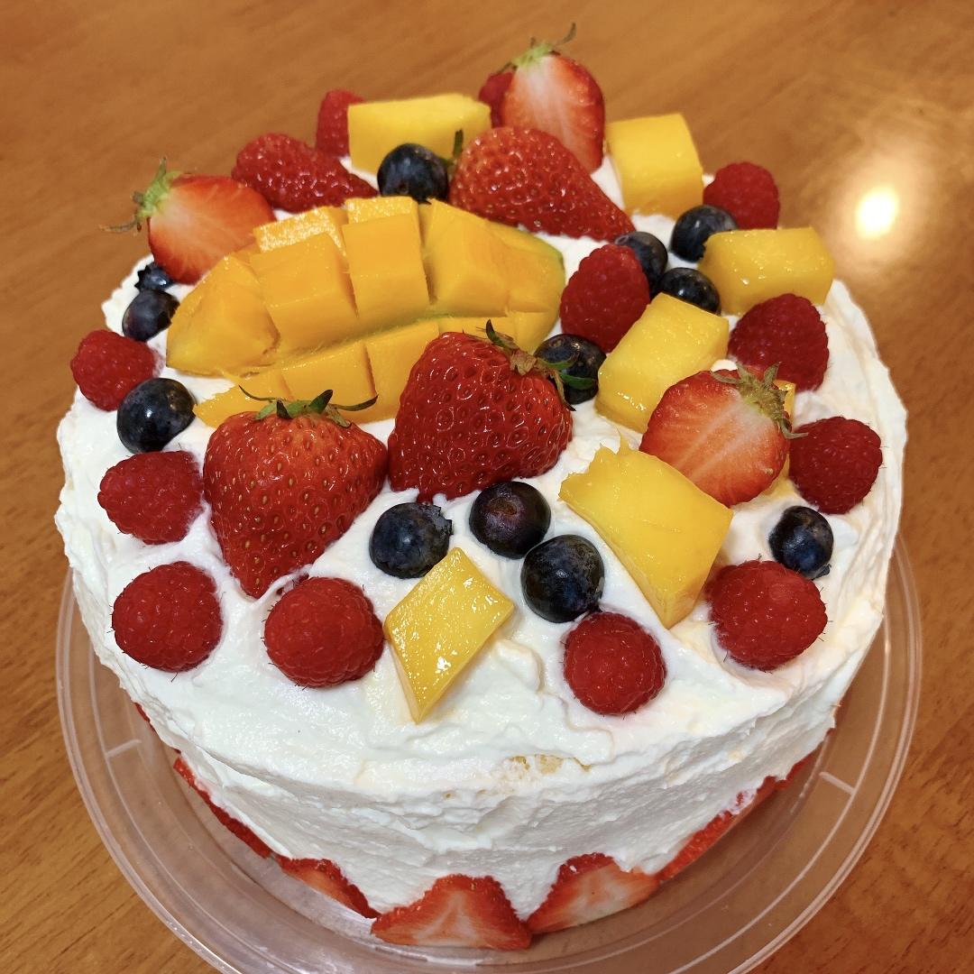 可可戚风水果裸蛋糕