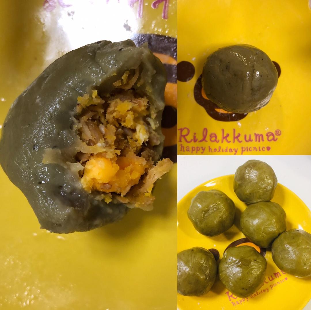 抹茶肉松蛋黄青团