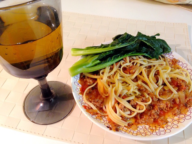 蕃茄蘑菇肉酱意大利面