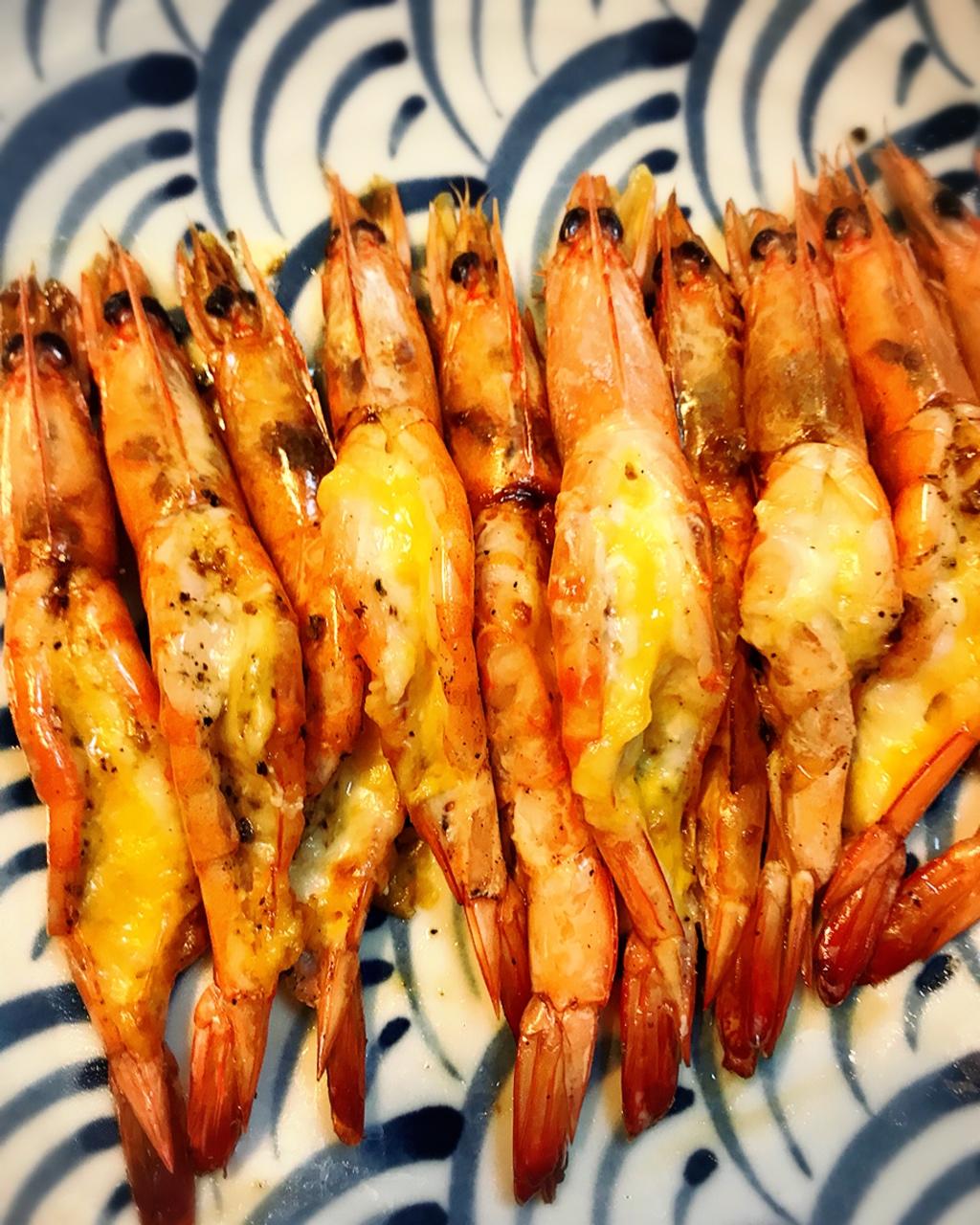 mandy gu做的芝士烤大虾 -- 松下nb-h3800烤箱