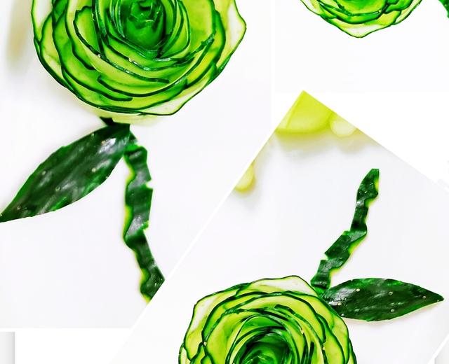 😍黄瓜造型花😍凉拌黄瓜创意摆盘🌹花式美食菜肴点缀摆盘🌸的做法
