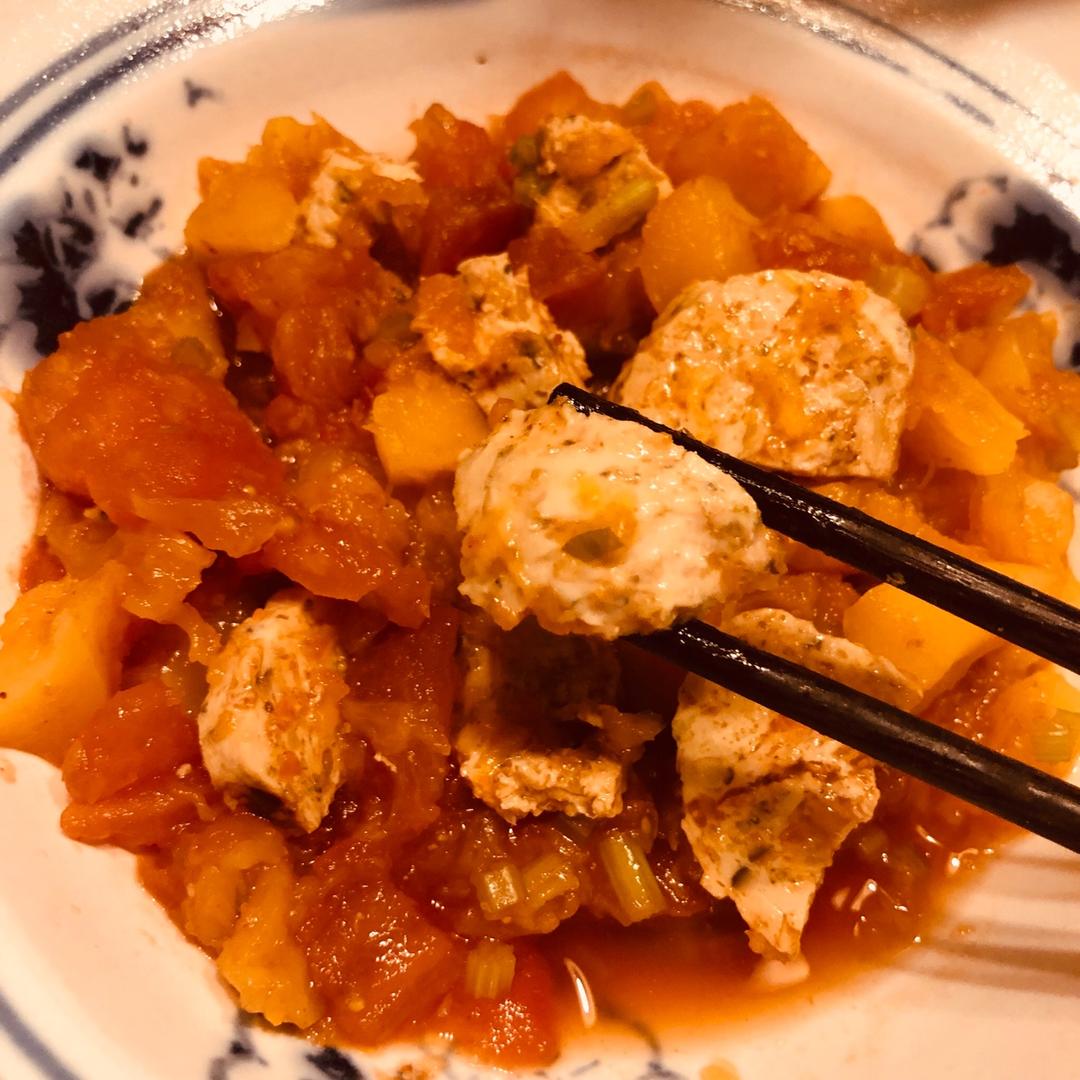 番茄南瓜大虾仁/低碳低脂低卡无油健身餐也要好滋味