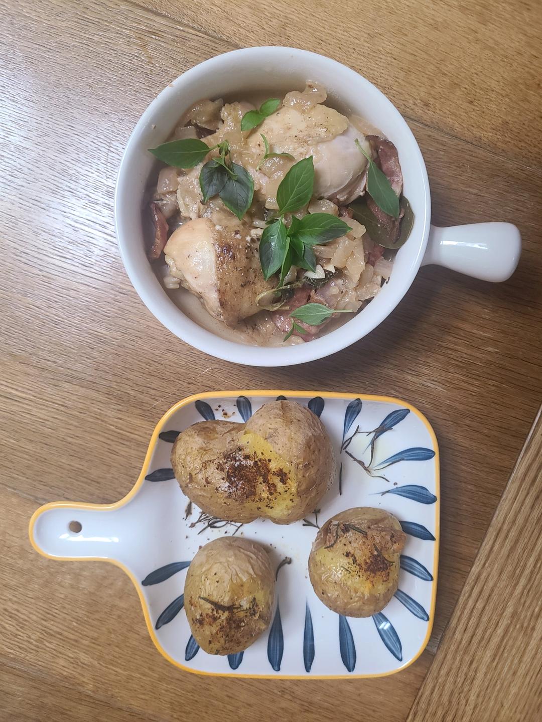 法式白葡萄酒炖鸡腿