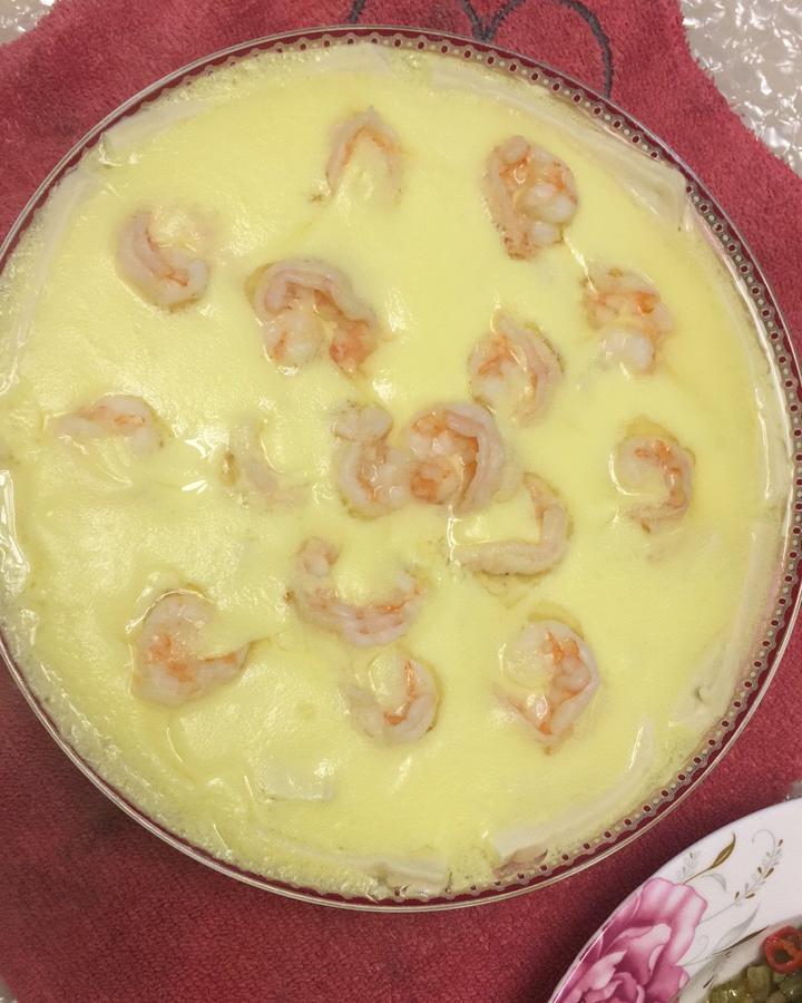 虾仁豆腐蒸水蛋