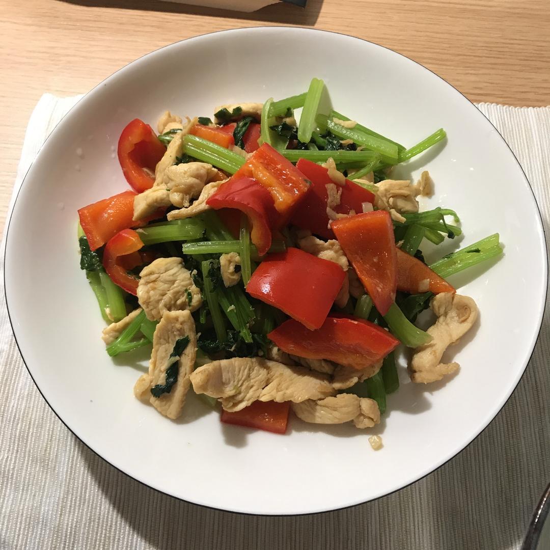 芹菜炒鸡肉