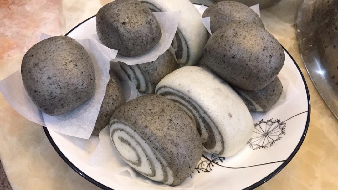 奶香黑芝麻刀切馒头