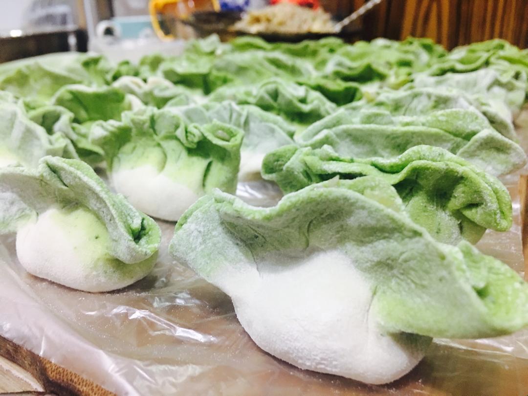 翡翠白玉白菜饺子详细版（附翡翠白玉白菜饺子包法，翡翠白玉饺子皮两种制法，面包机和面，翡翠白玉烧卖，各种馅料搭配）