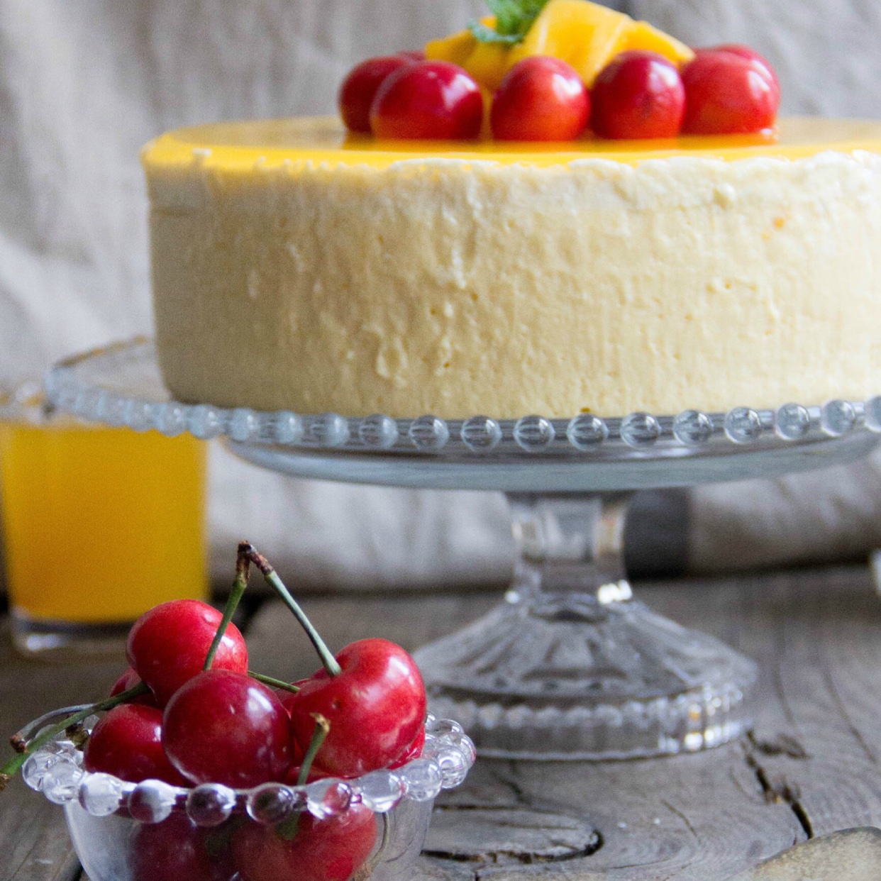 料超足的芒果慕斯蛋糕