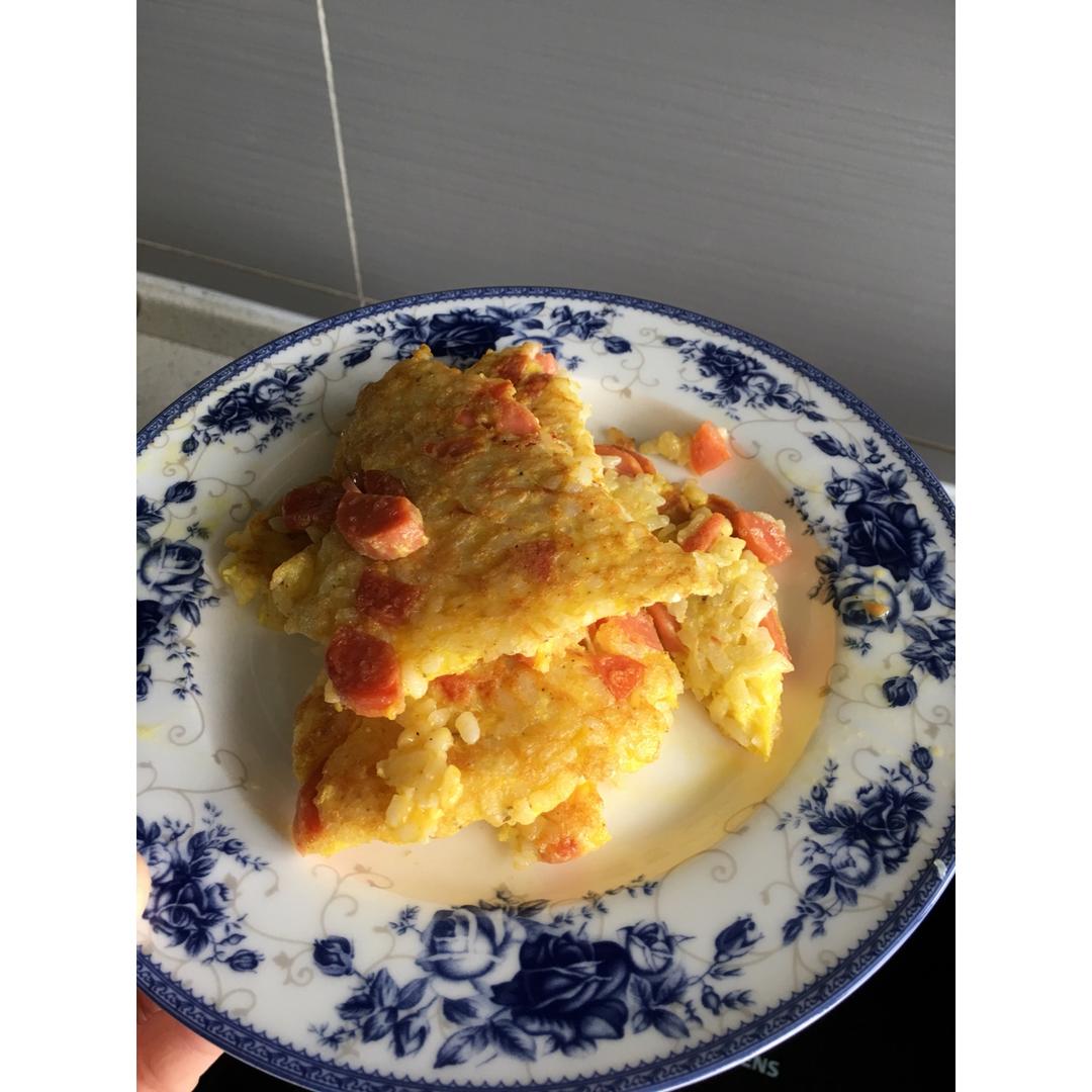 米饭鸡蛋饼