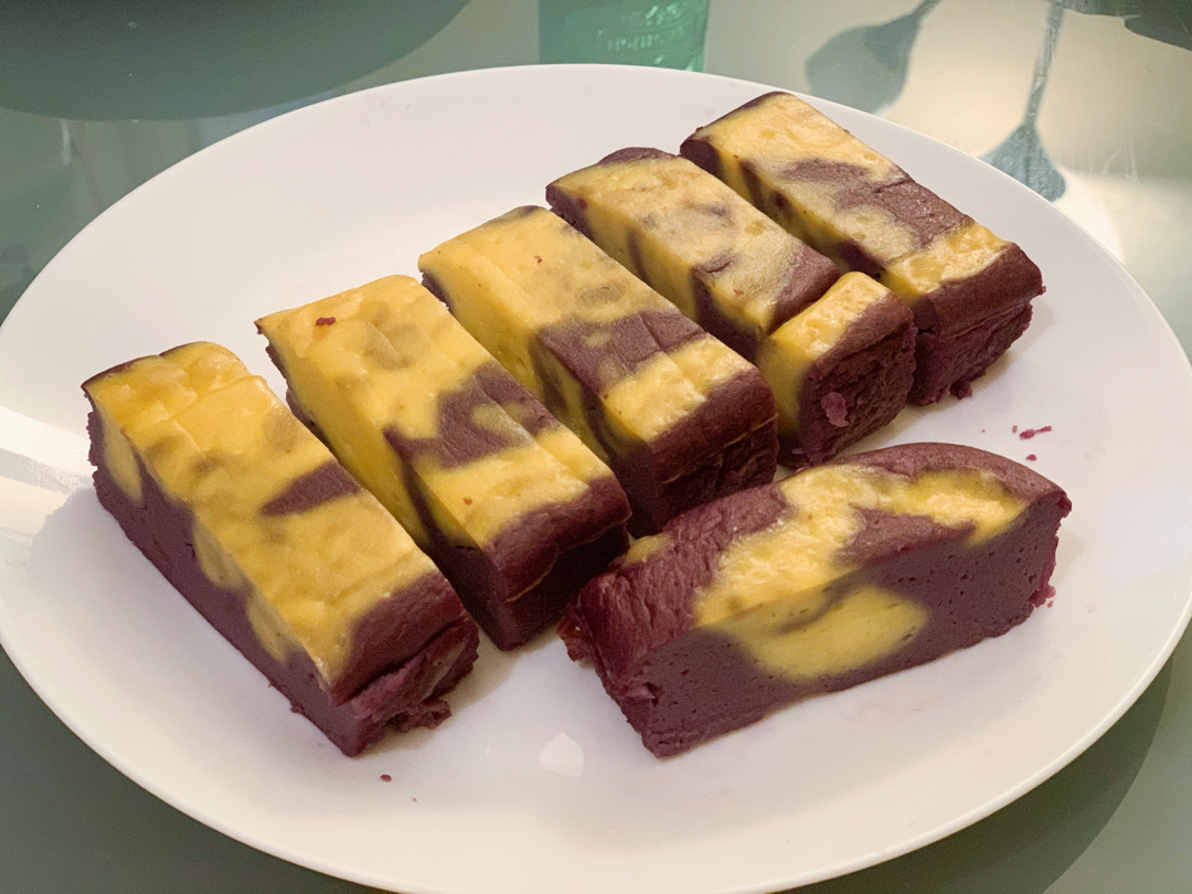 紫薯豆乳蛋糕｜减脂又免烤·4个原料搅一搅☝🏻