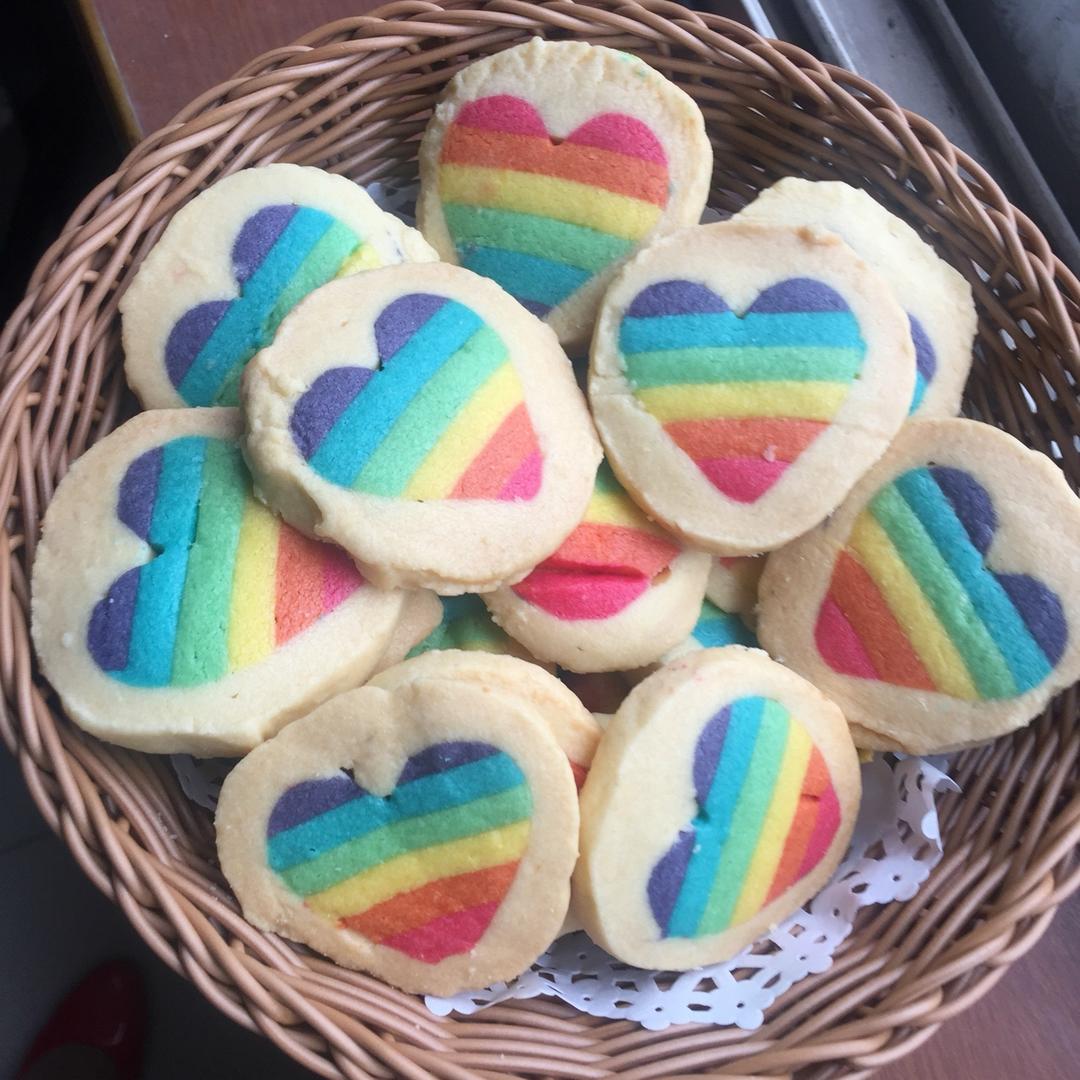 绝对惊呆所有人的彩虹心曲奇（26张超详细图步骤绝对良心）