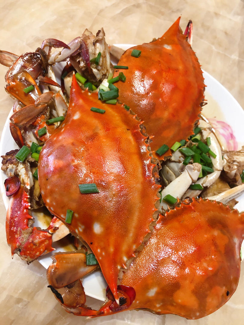 天蝎蝴蝶96022做的红烧梭子蟹
