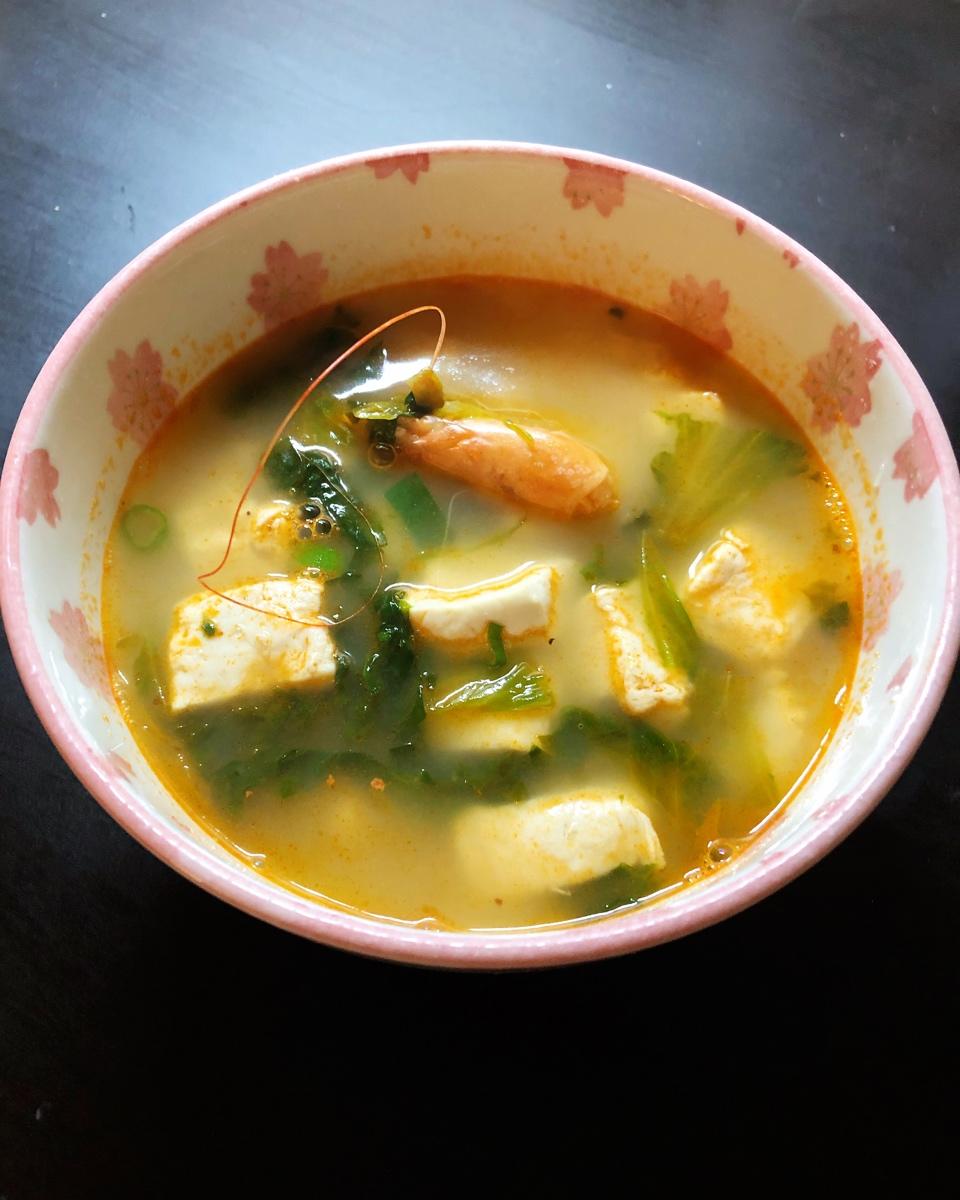 虾头豆腐汤