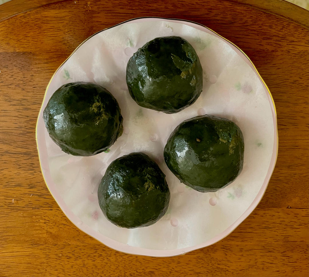 艾草粉肉松青团（艾糍）
