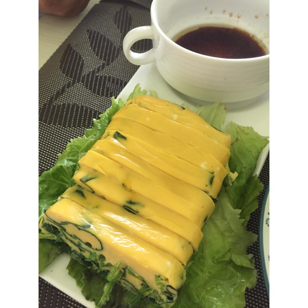 蘸汁菠菜鸡蛋糕——春季养生多吃菠菜
