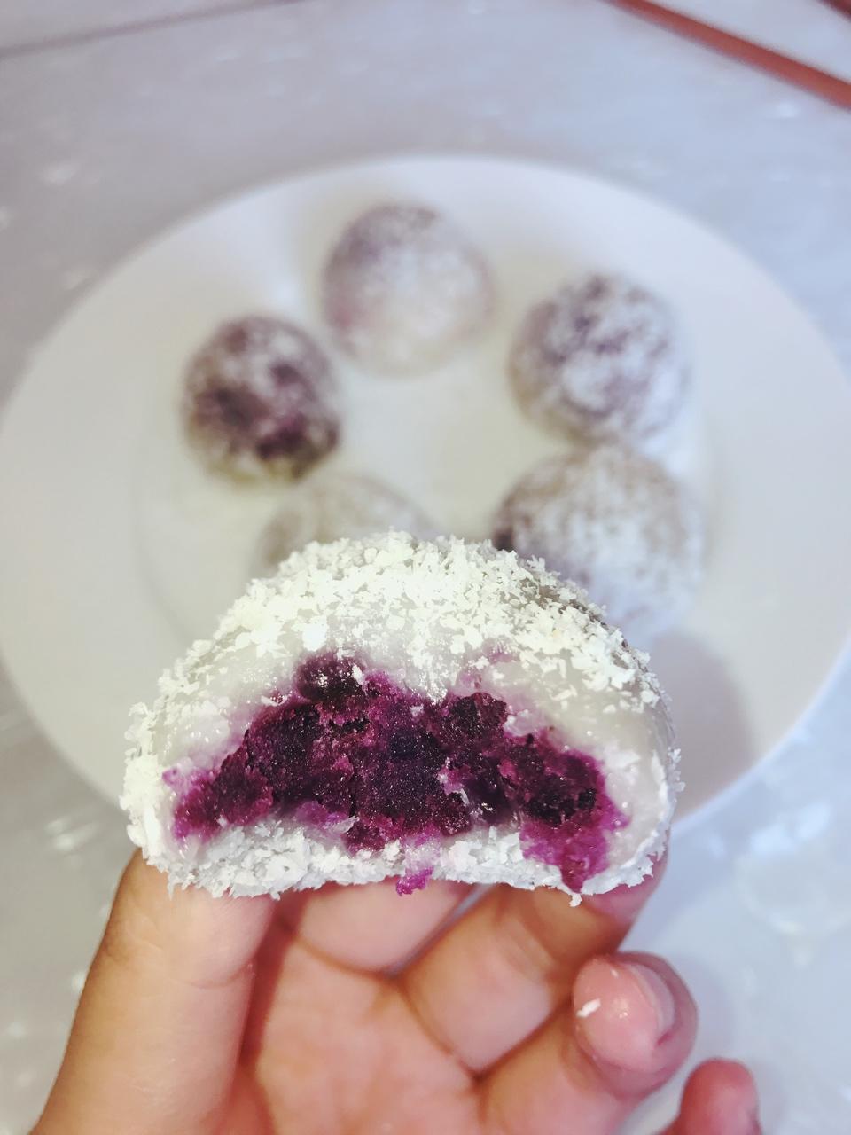 不懂做饭的董大爷做的紫薯糯米糍