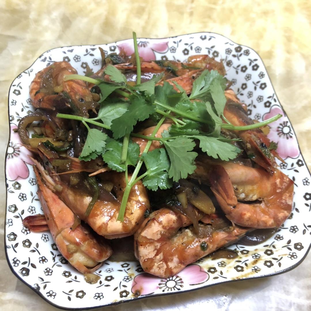 胡椒黑虎虾