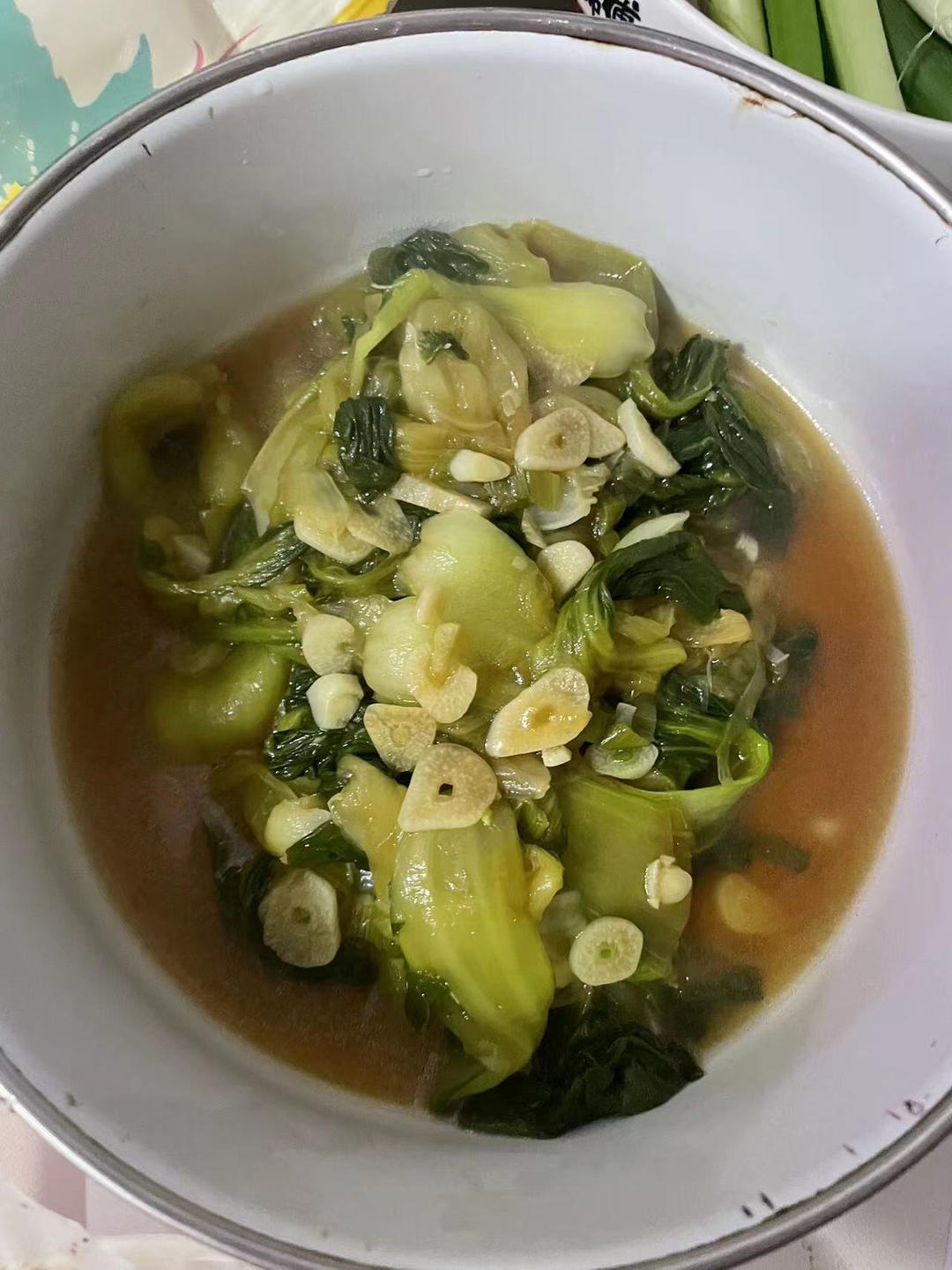 简易版香菇扒油菜