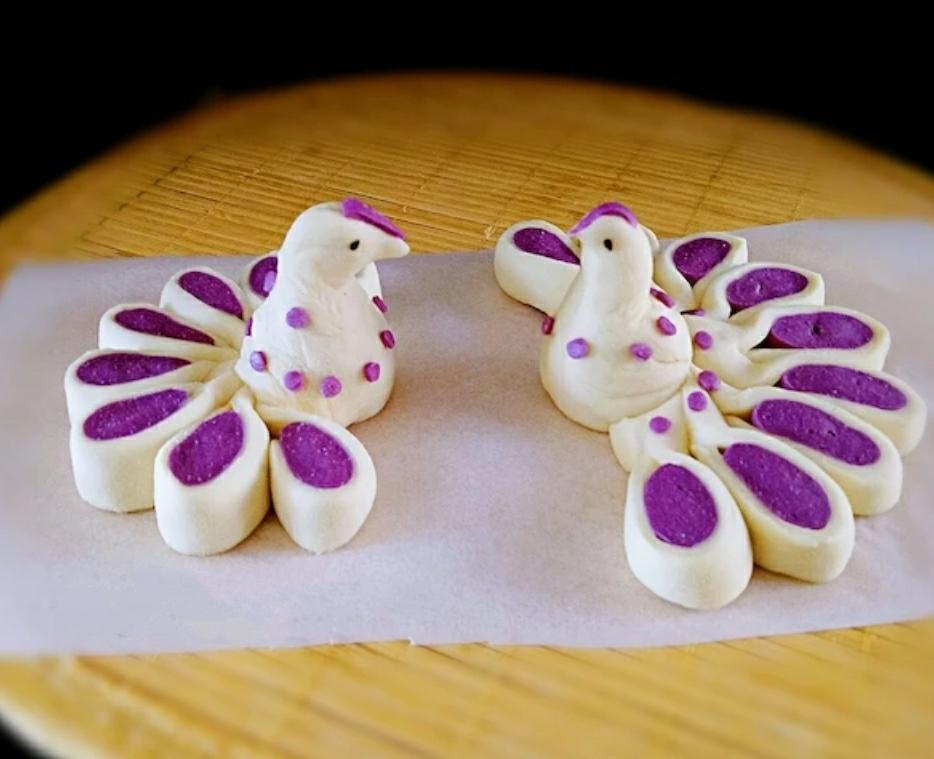 孔雀开屏馒头的做法