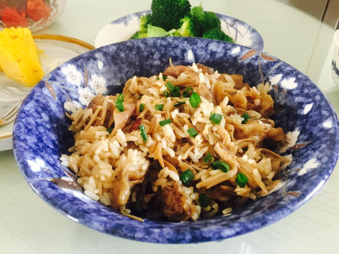 懒人快手饭～金针菇肥牛&肥羊饭～(可用电饭锅制作)