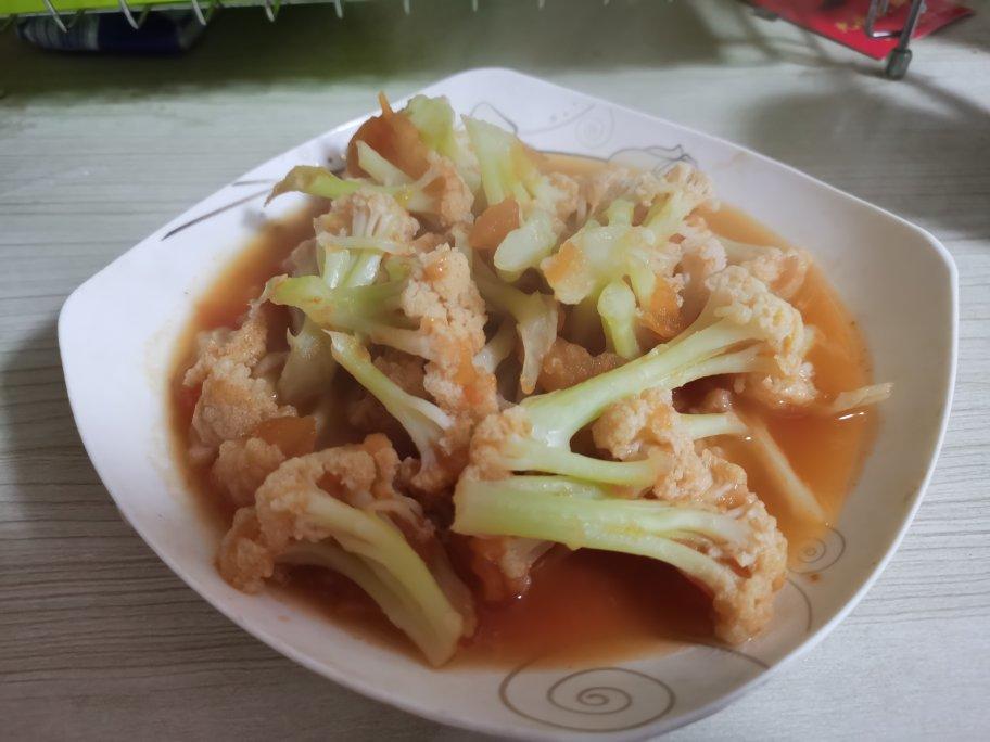 有机花菜炒西红柿