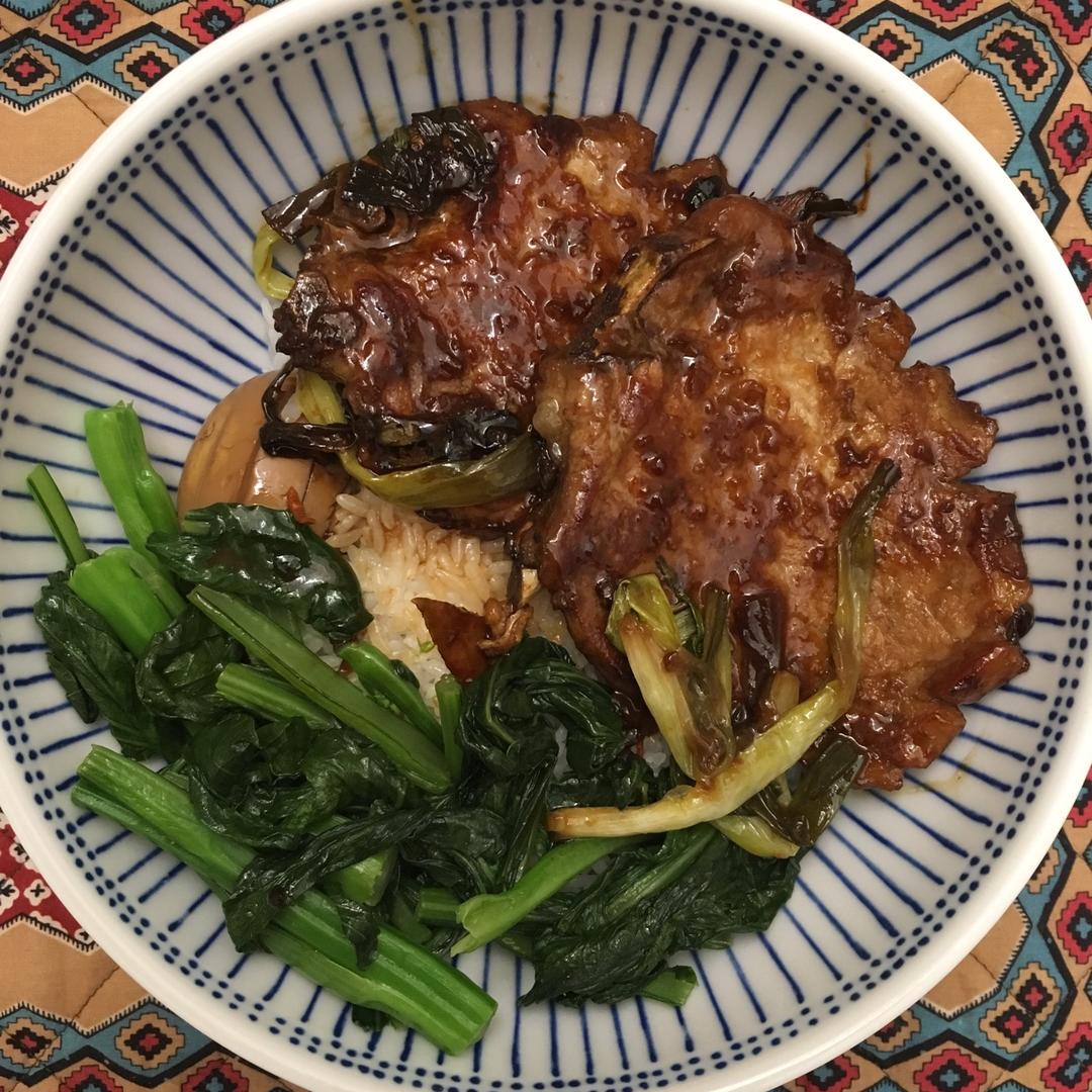 葱烤大排盖饭