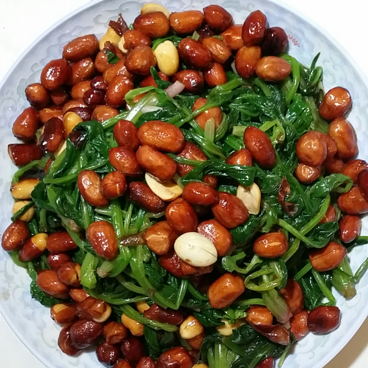 老醋菠菜花生/Vinegar spinach and peanut salad