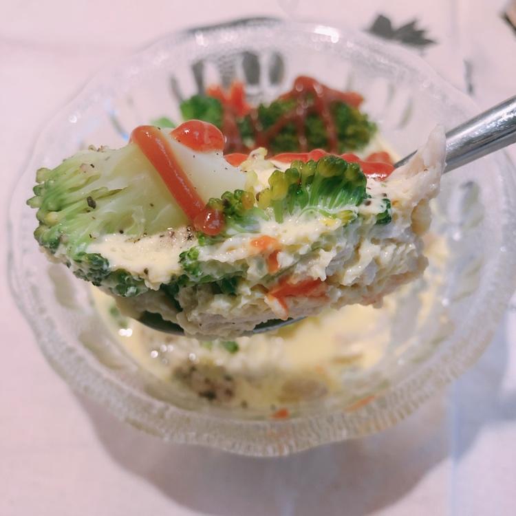 #28天减脂餐#超低卡西兰花鸡胸肉鸡蛋羹+素菜