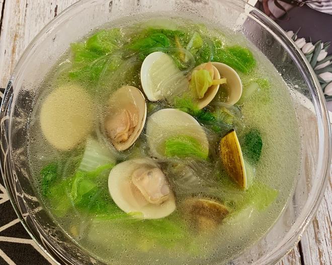 文蛤白菜粉丝汤的做法