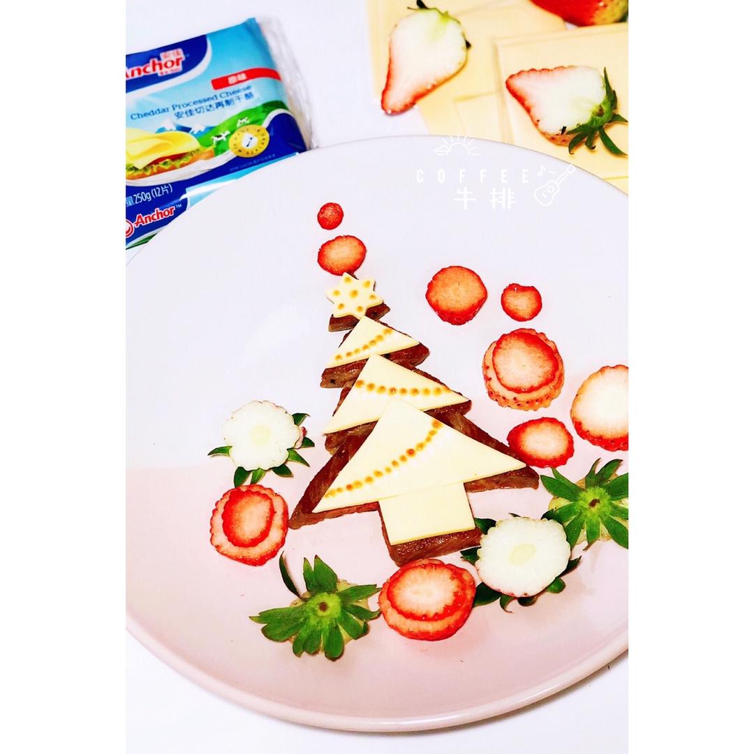 圣诞树芝士牛排