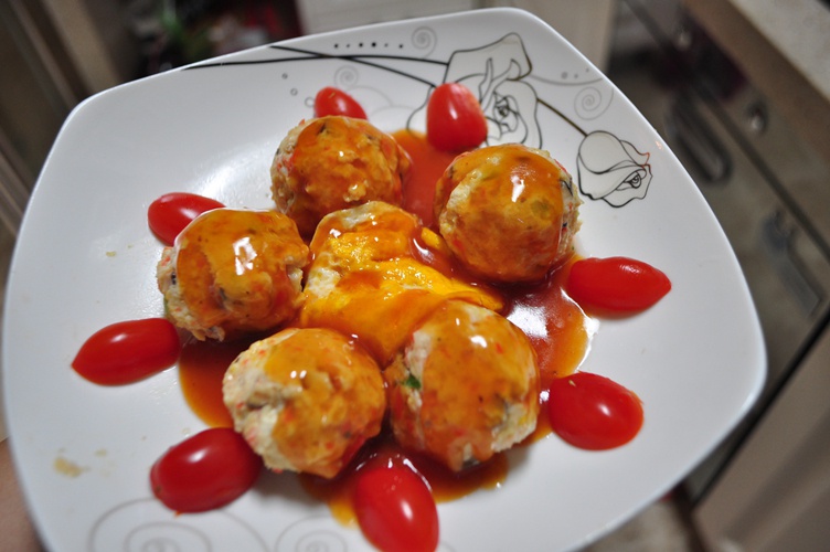 橙香鸡肉丸