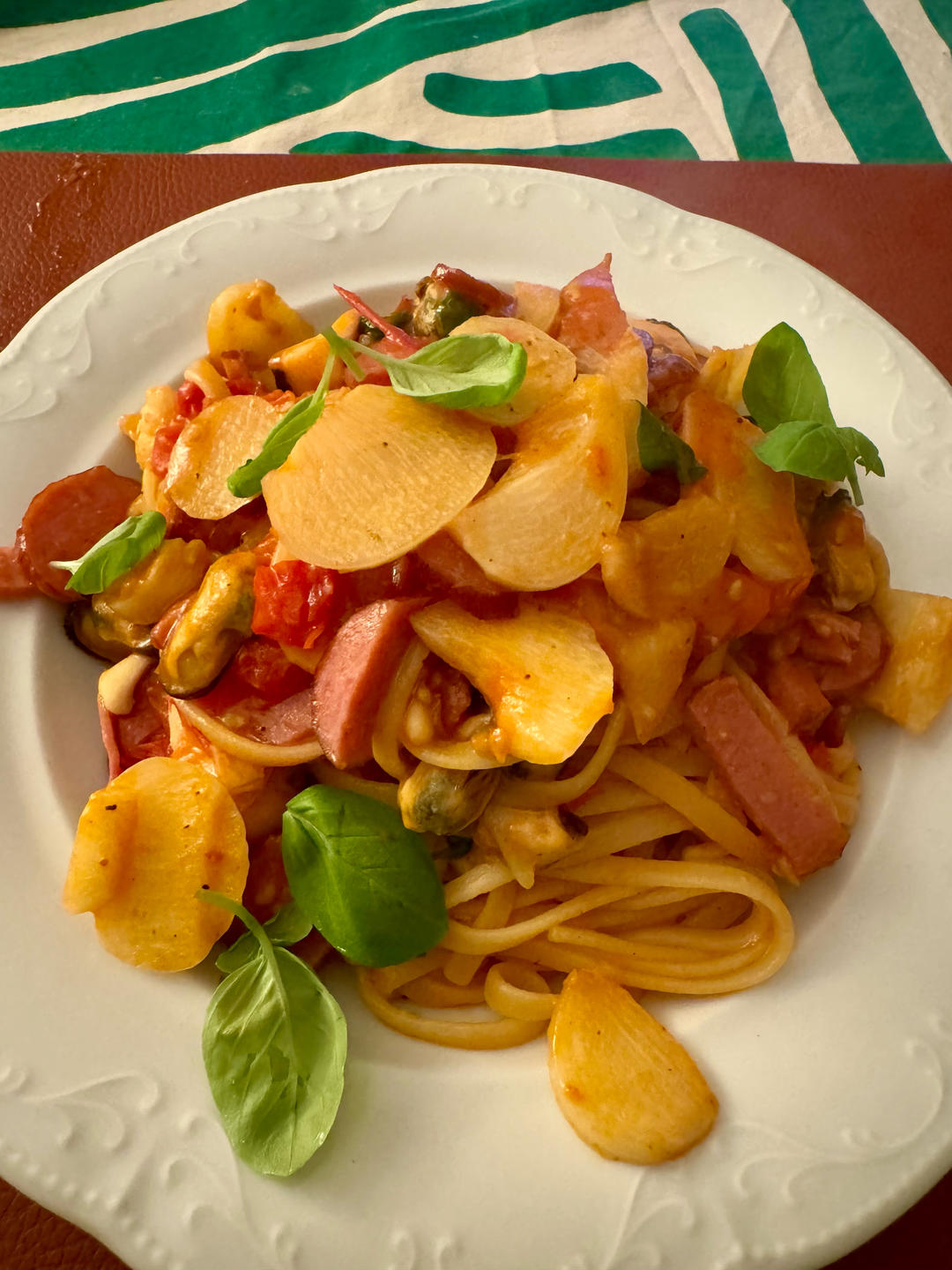 蒜香海鲜意大利面