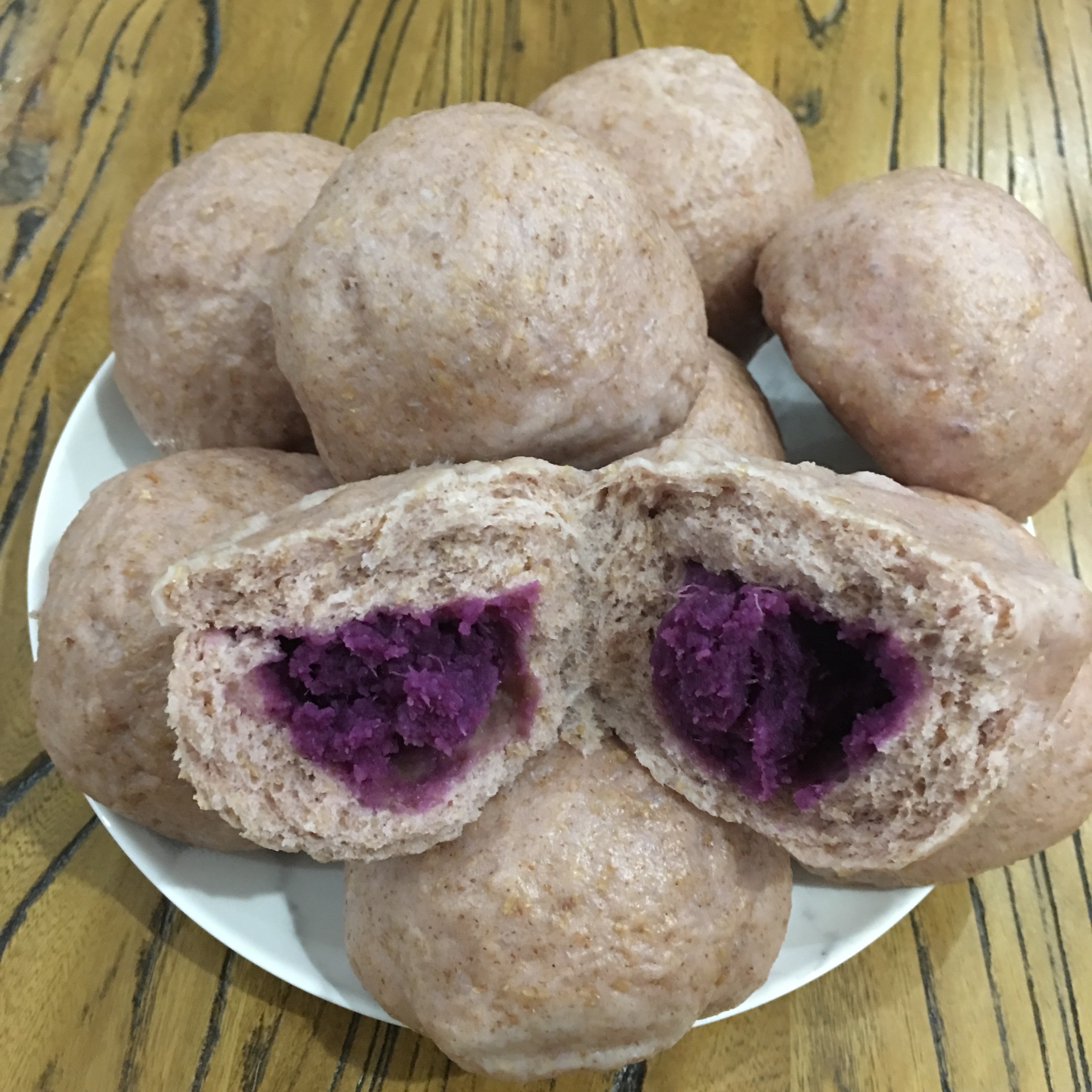 紫薯杂粮馒头花卷