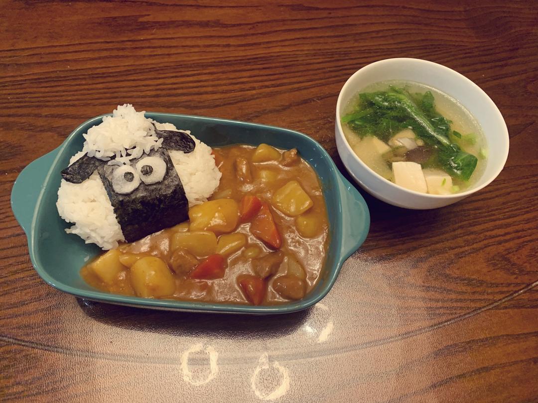 儿童创意早餐～小羊肖恩饭团（附自制寿司醋比例）